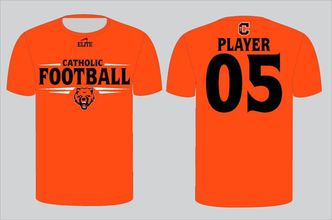 Catholic Fan Football Jersey - Orange (Black Logo)