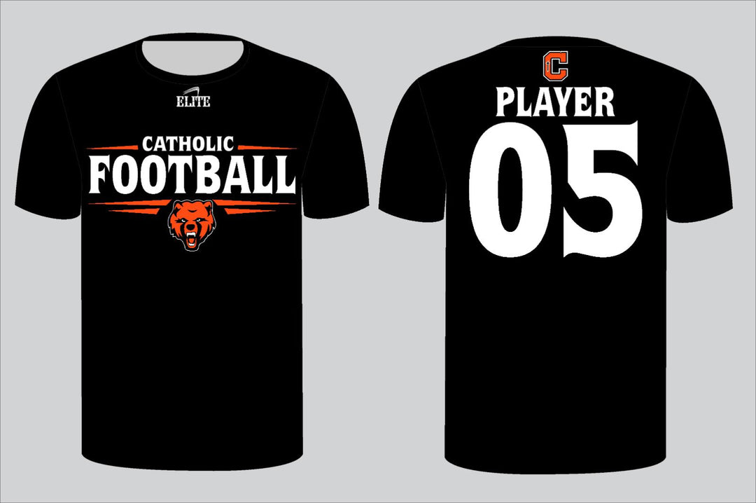 Catholic Fan Football Jersey - Black (White Logo)