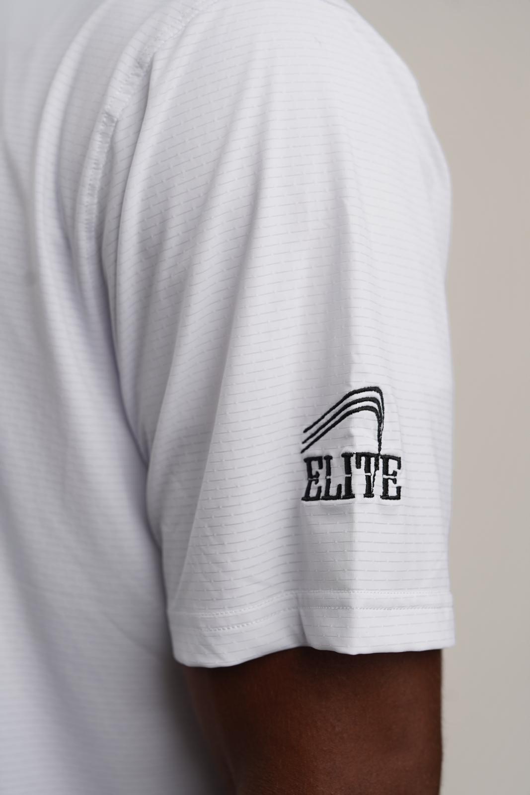 Elite Four Button Polo - White