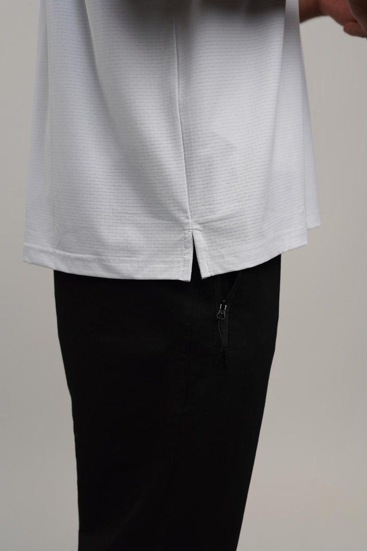 Elite Four Button Polo - White