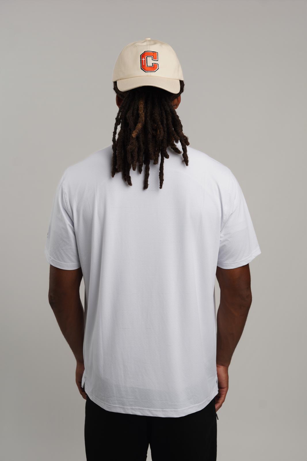 Elite Four Button Polo - White