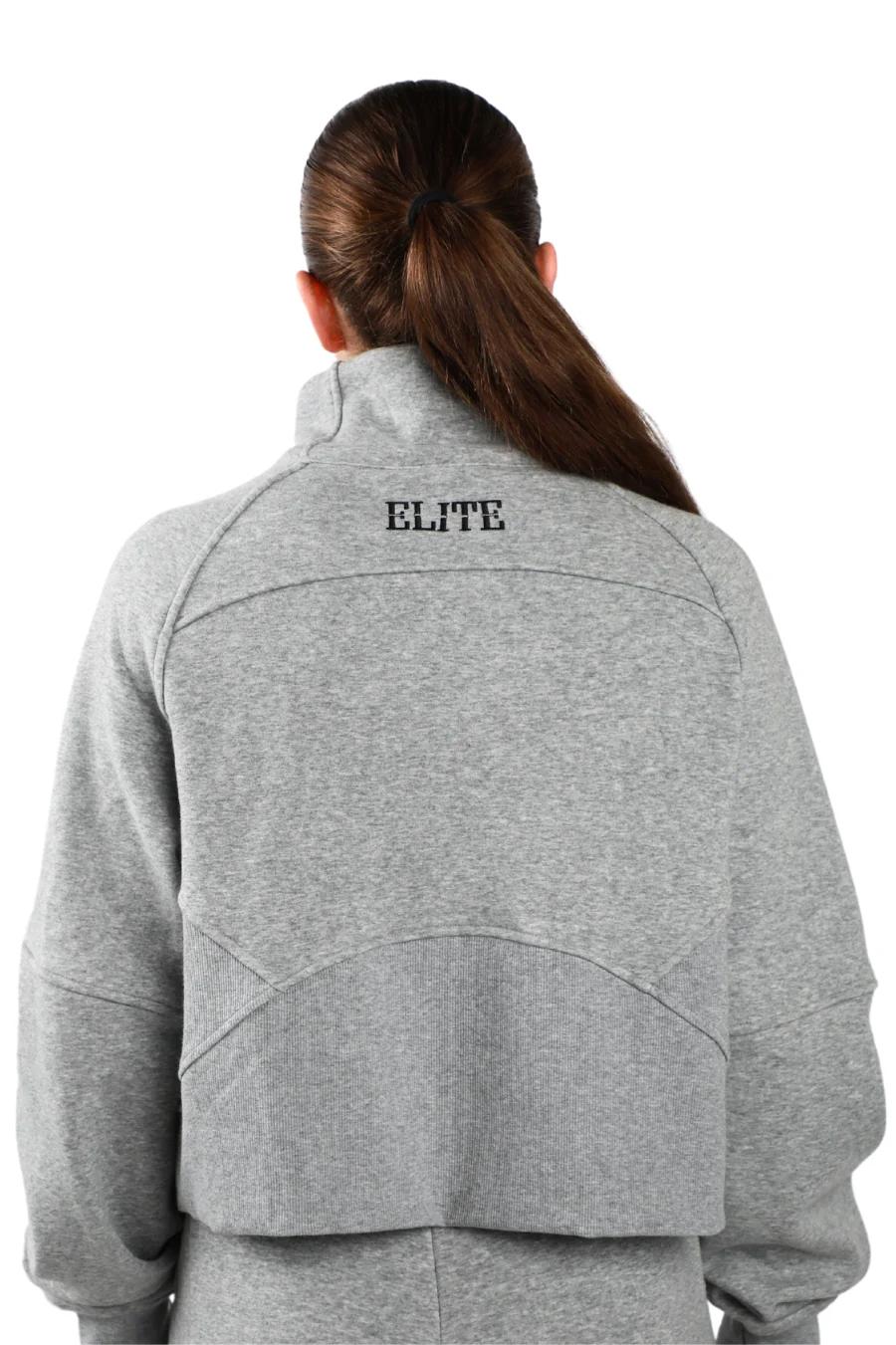 OCC Cheer 1/2 Zipped Cropped Fleece Pullover- Grey