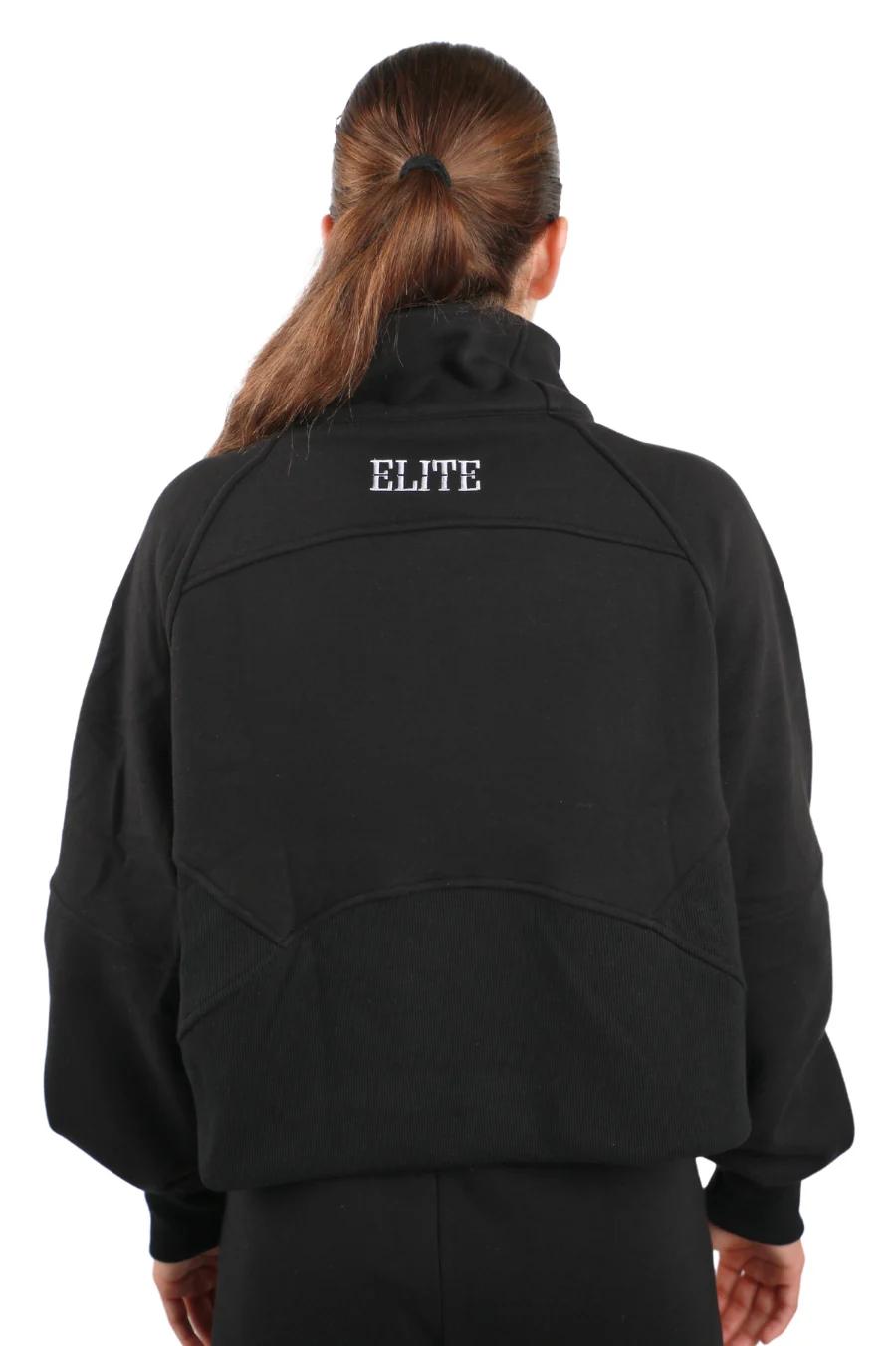 OCC Cheer 1/2 Zipped Cropped Fleece Pullover- Black