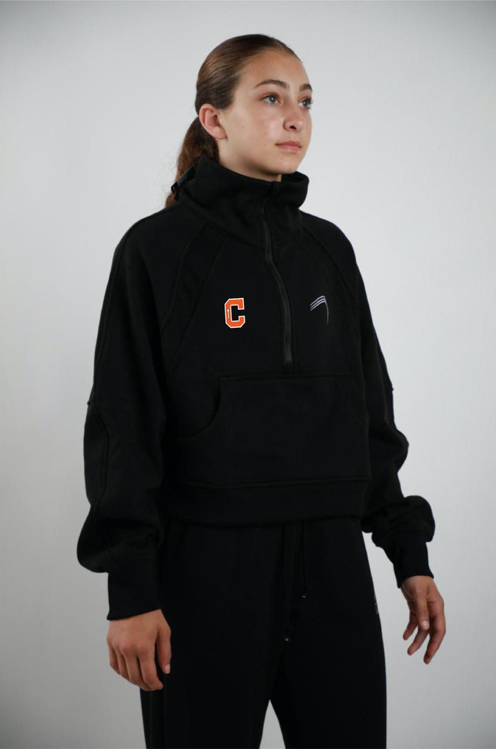 Catholic High Bears Fleece Cropped Pullover Set - WOMEN'S - Black