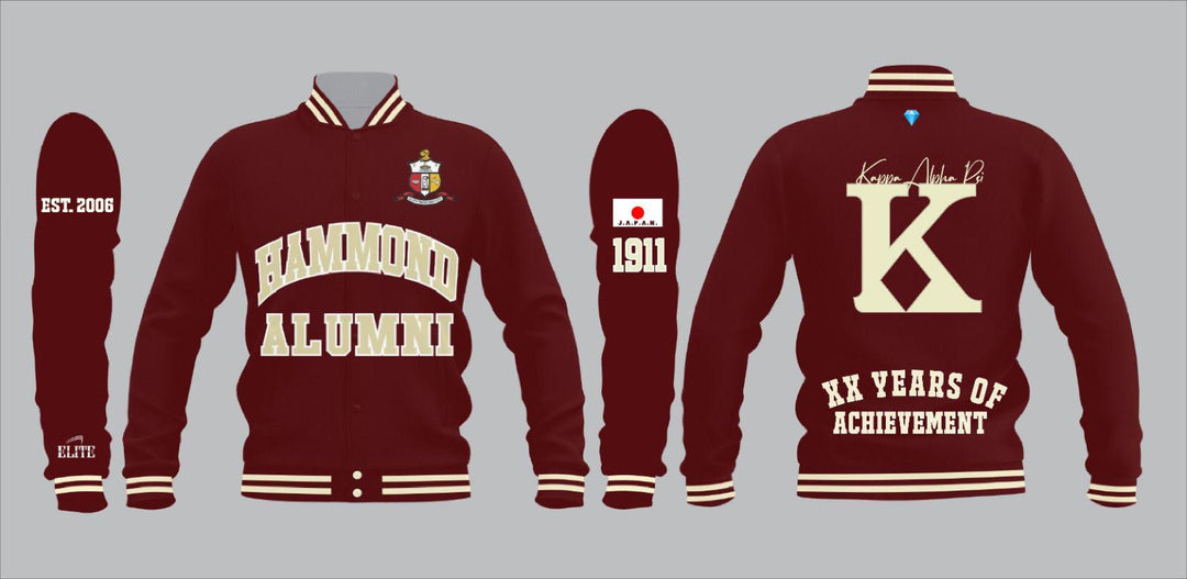 Hammond Alumni Satin Jacket with Embroidered Logos