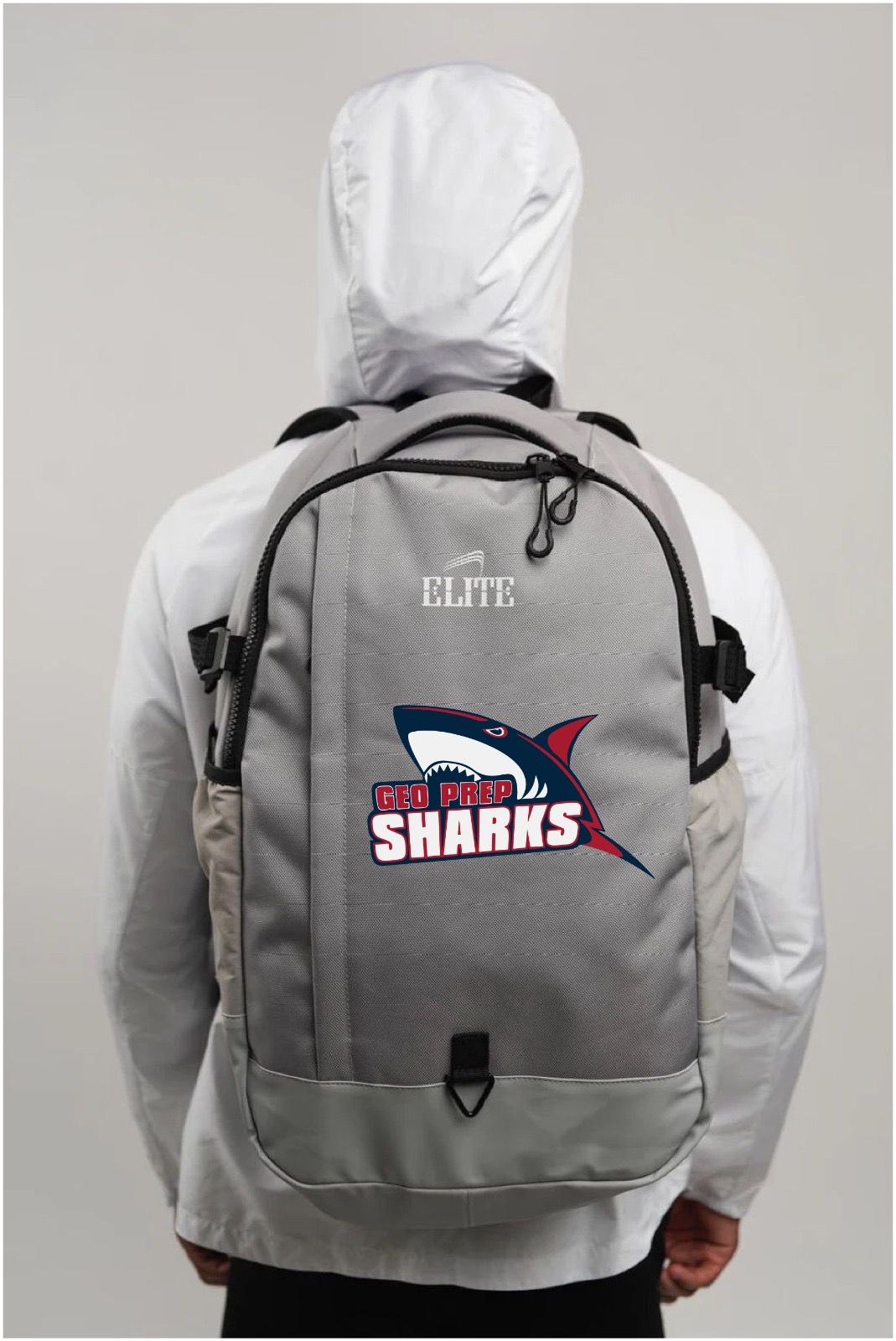 Geo Prep Sharks Backpack - Grey