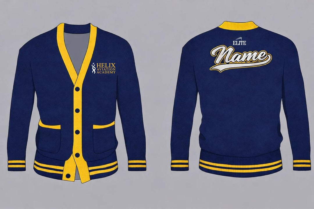 Helix Aviation Letterman Cardigan + 6 Logos