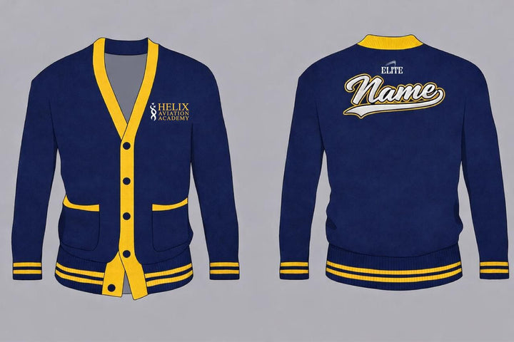 Helix Aviation Letterman Cardigan + 6 Logos