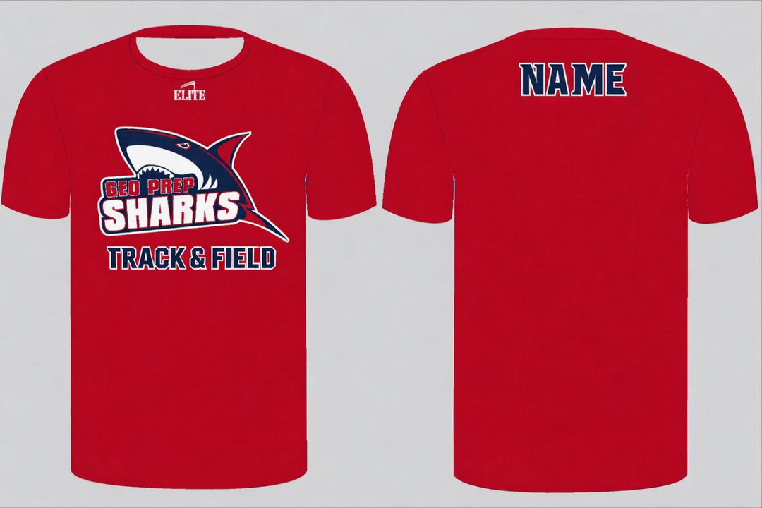 Geo Prep Sharks Track Shirt - Red