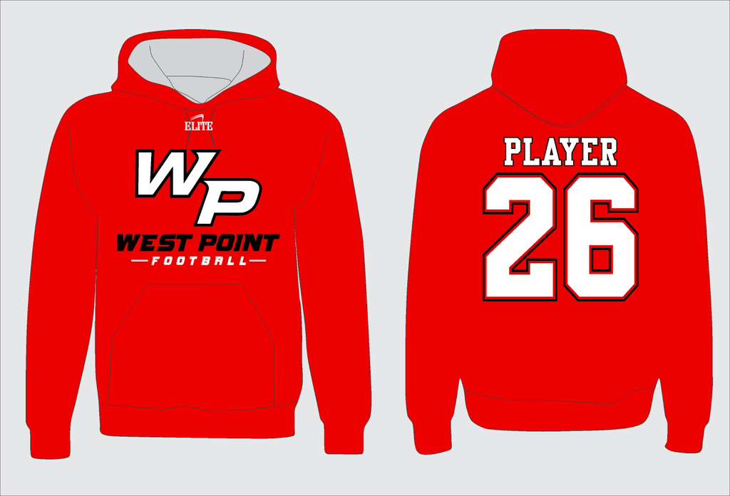 WP Football Cotton Hoodie - Red