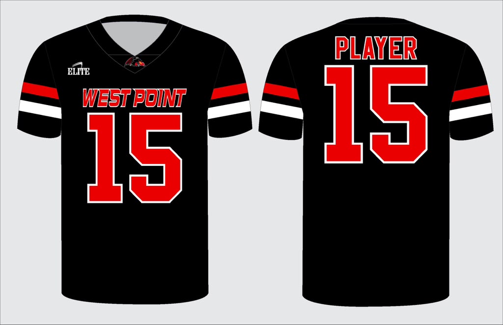 West Point Fan Football Jerseys - Black