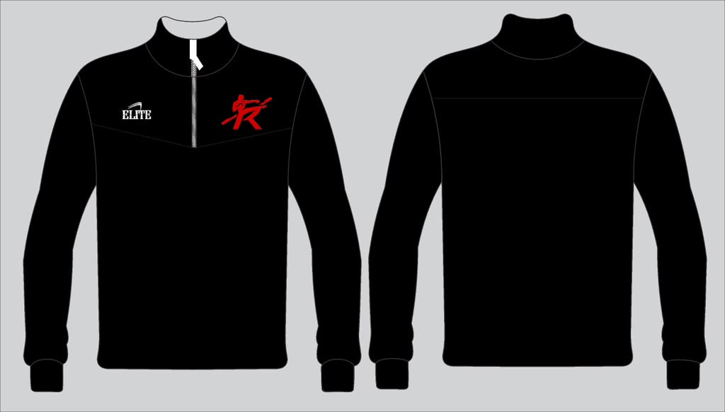 Muay Thai Dri Fit 1/2 zip Pullover - Black