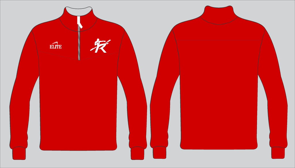 Muay Thai Dri Fit 1/2 zip Pullover - Red