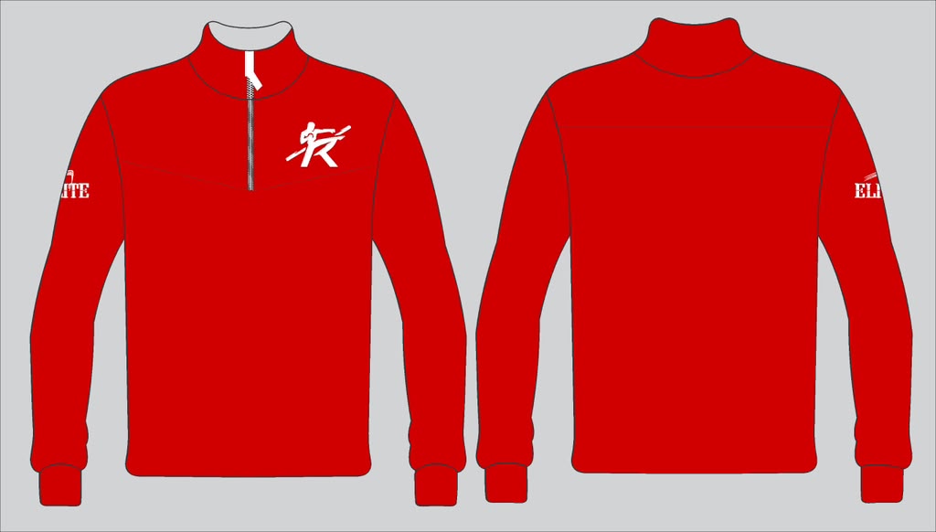 Muay Thai Dri Fit 1/2 zip Pullover - Red