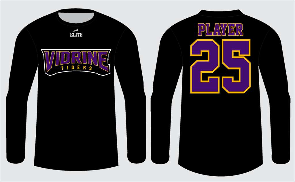 Vidrine Basketball Long Sleeve Shirt - Black