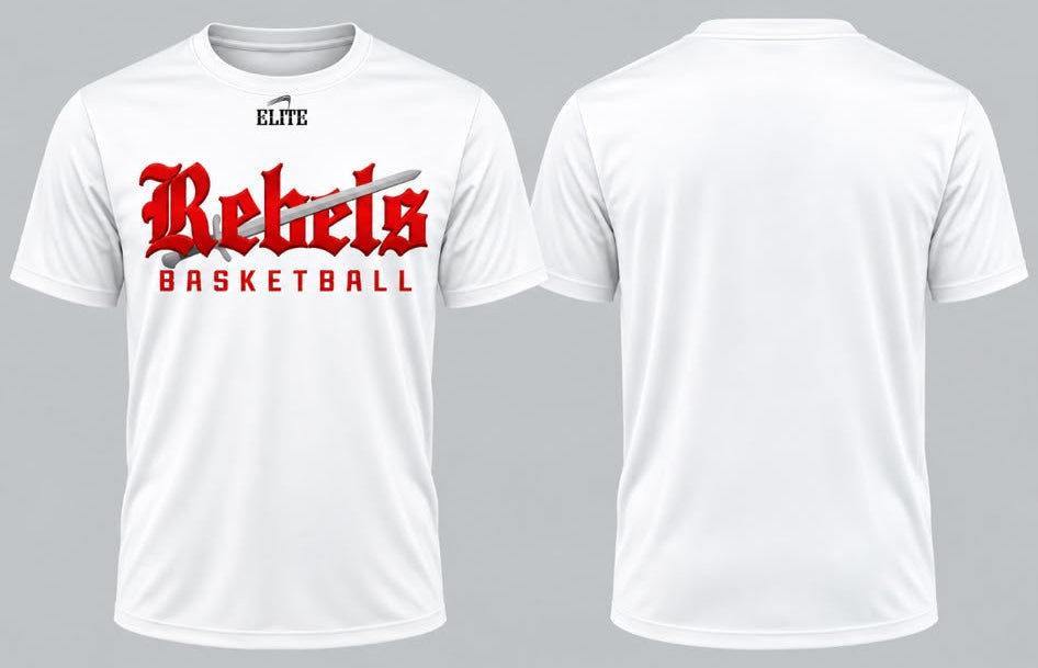 Rebels Basketball Dri Fit Short Sleeve Shirt - White