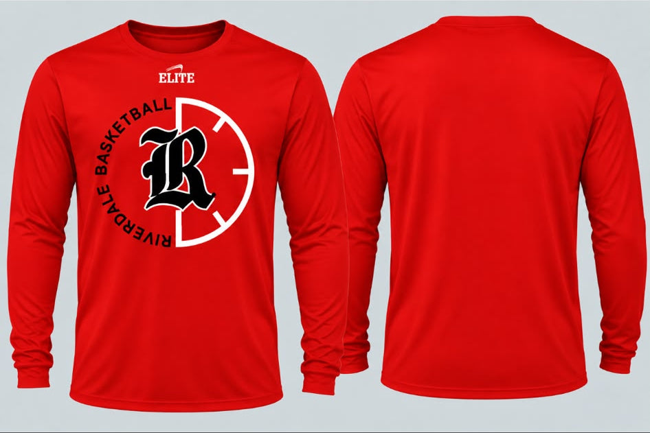 Rebels Basketball Dri Fit Long Sleeve Shirts - Red