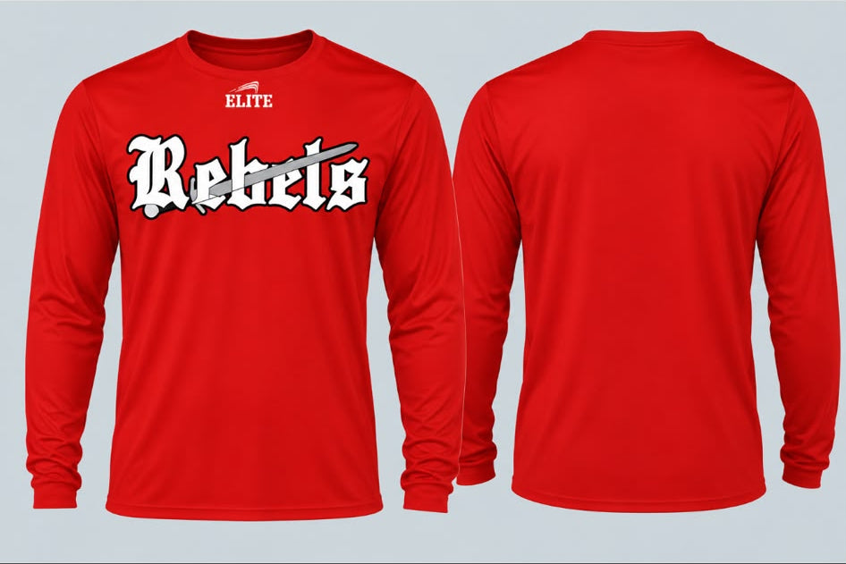 Rebels Dri Fit Long Sleeve Shirts - Red