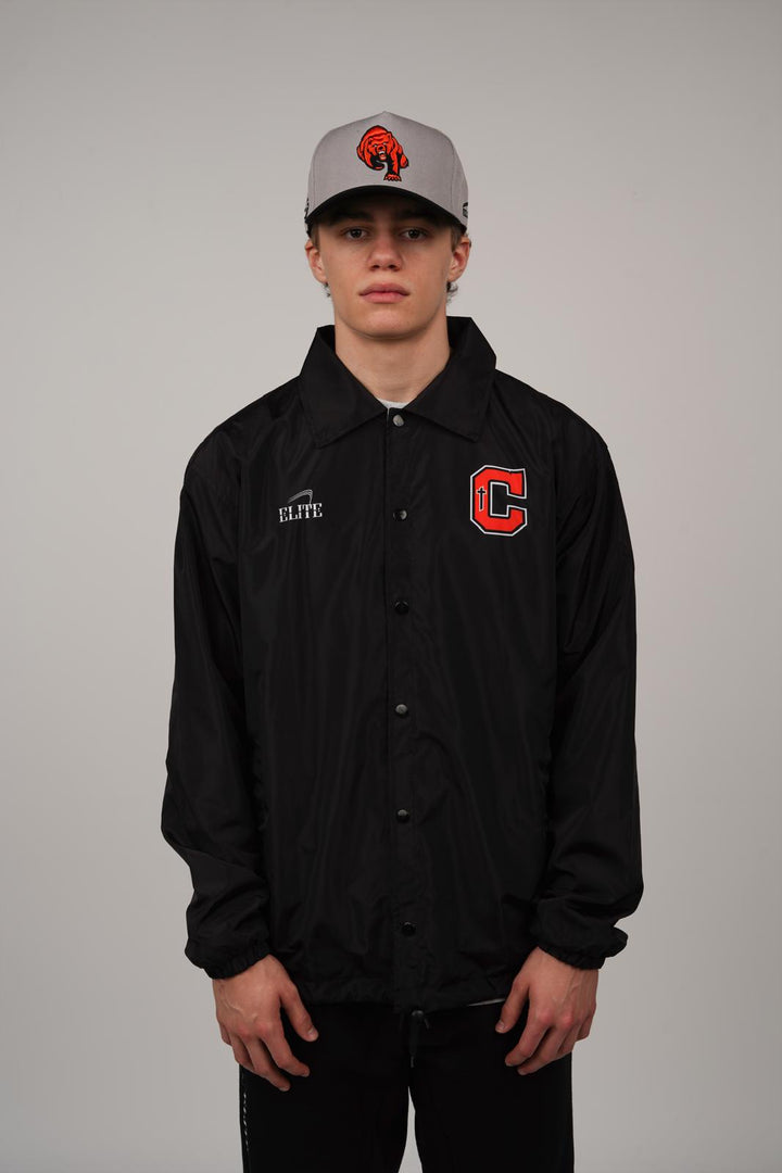 Catholic Retro Sideline Windbreaker - Black