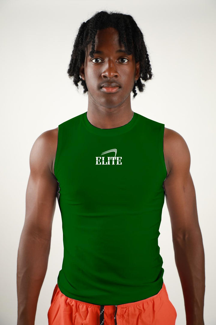 Elite - Sleeveless Compression Shirt - Dark Green