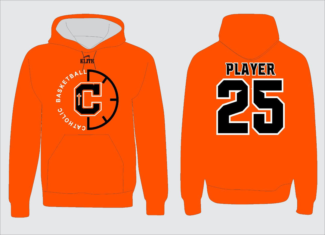 Catholic High Bears Basketball Hoodie - Orange ( C Logo )