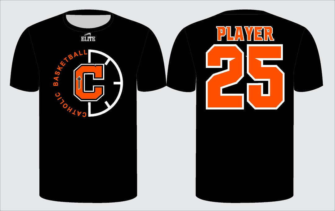 Catholic High Bears Basketball T-shirt - Black ( C Logo )