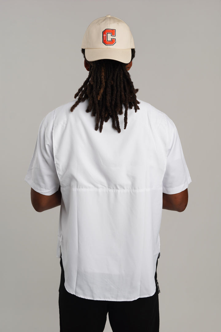 Central Wildcats Full Button Polo - White