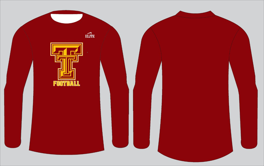 Tara Football - Long Sleeve Compression Shirt - Brown