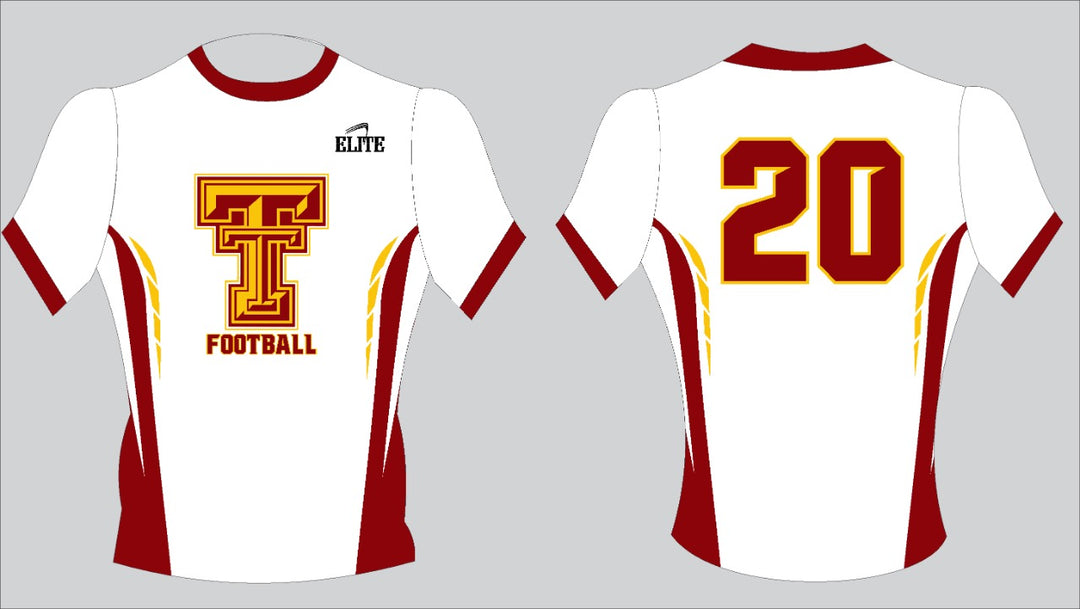 Tara Football - Compression Shirt - White - Brown