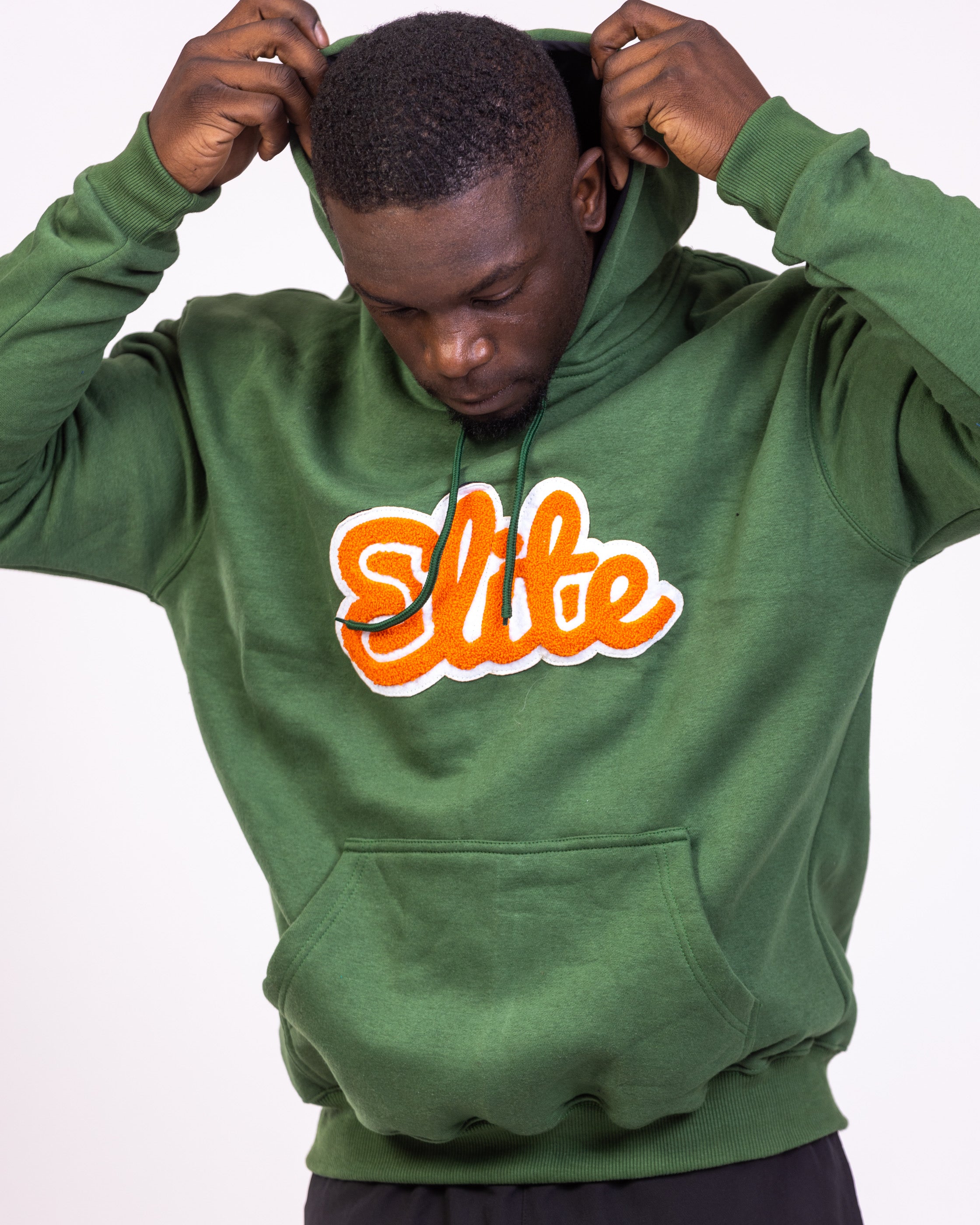 Green orange online hoodie