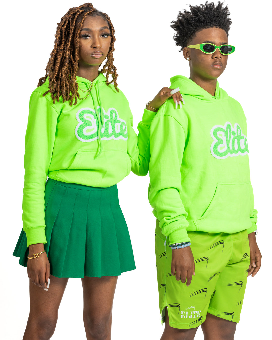 Elite - Chenille Hoodies - Lime Green