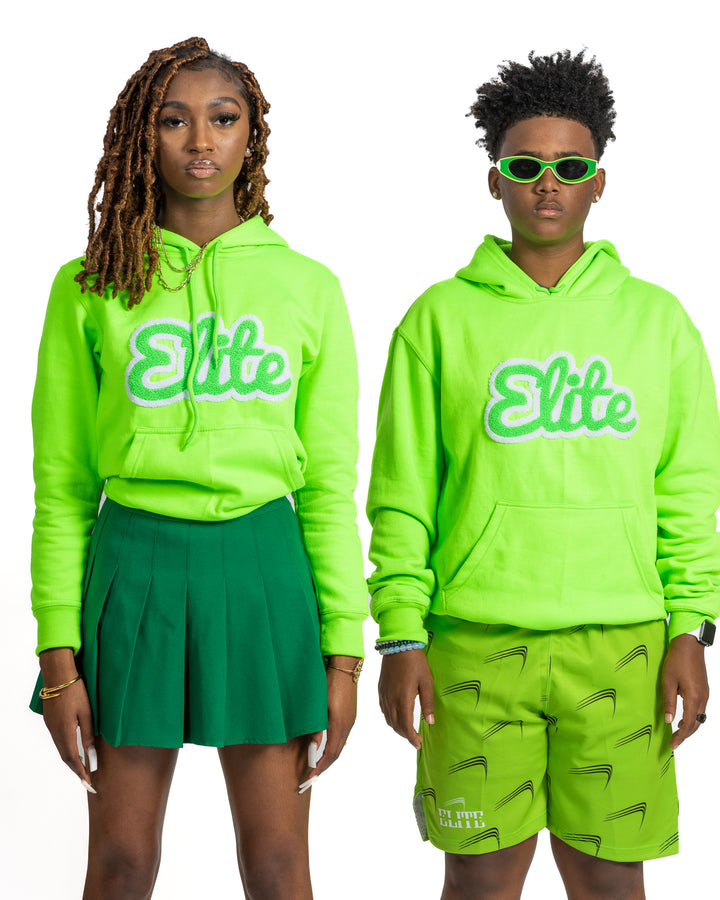 Elite - Chenille Hoodies - Lime Green