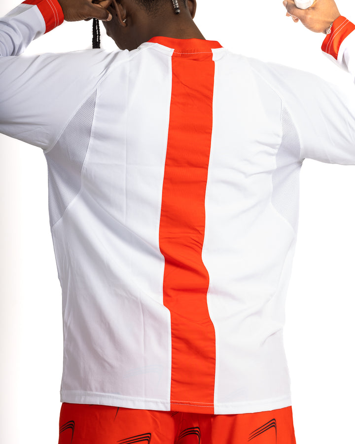 Elite - Micro Color Half Zip Pullover - White/Red