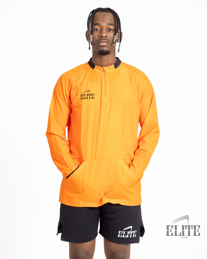 Elite - Micro Color Half Zip Pullover - Orange/Black
