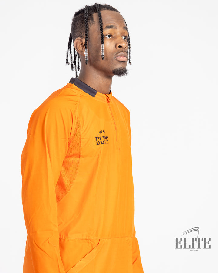 Elite - Micro Color Half Zip Pullover - Orange/Black