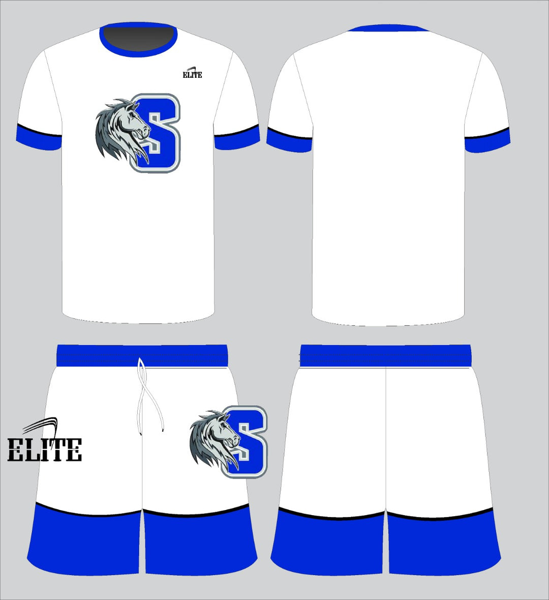 Scotlandville Middle - White - Blue - Workout Set