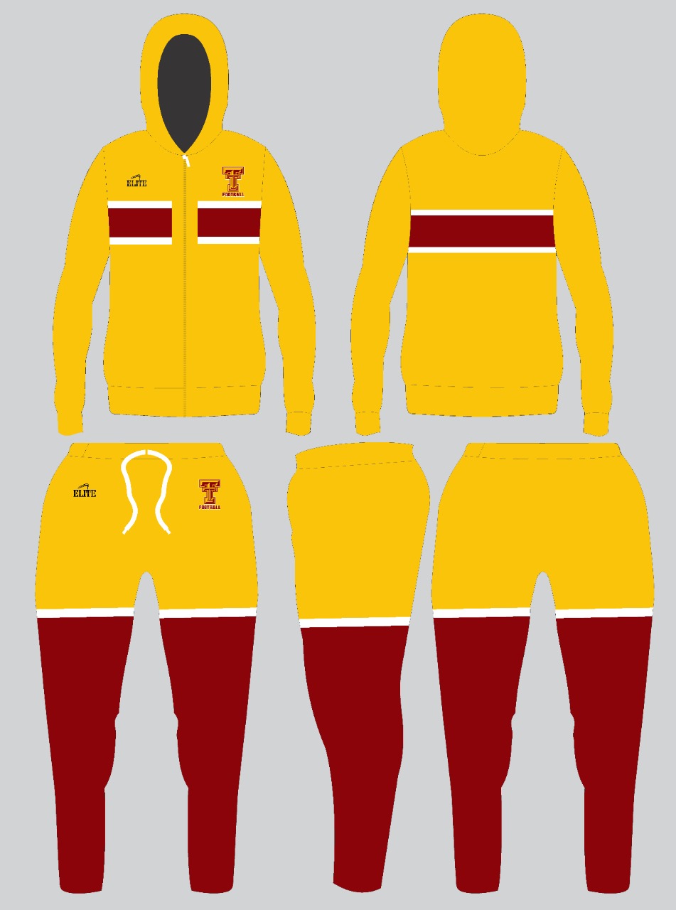 Tara Football -  Jacket and Pant Set - Yellow - Brown