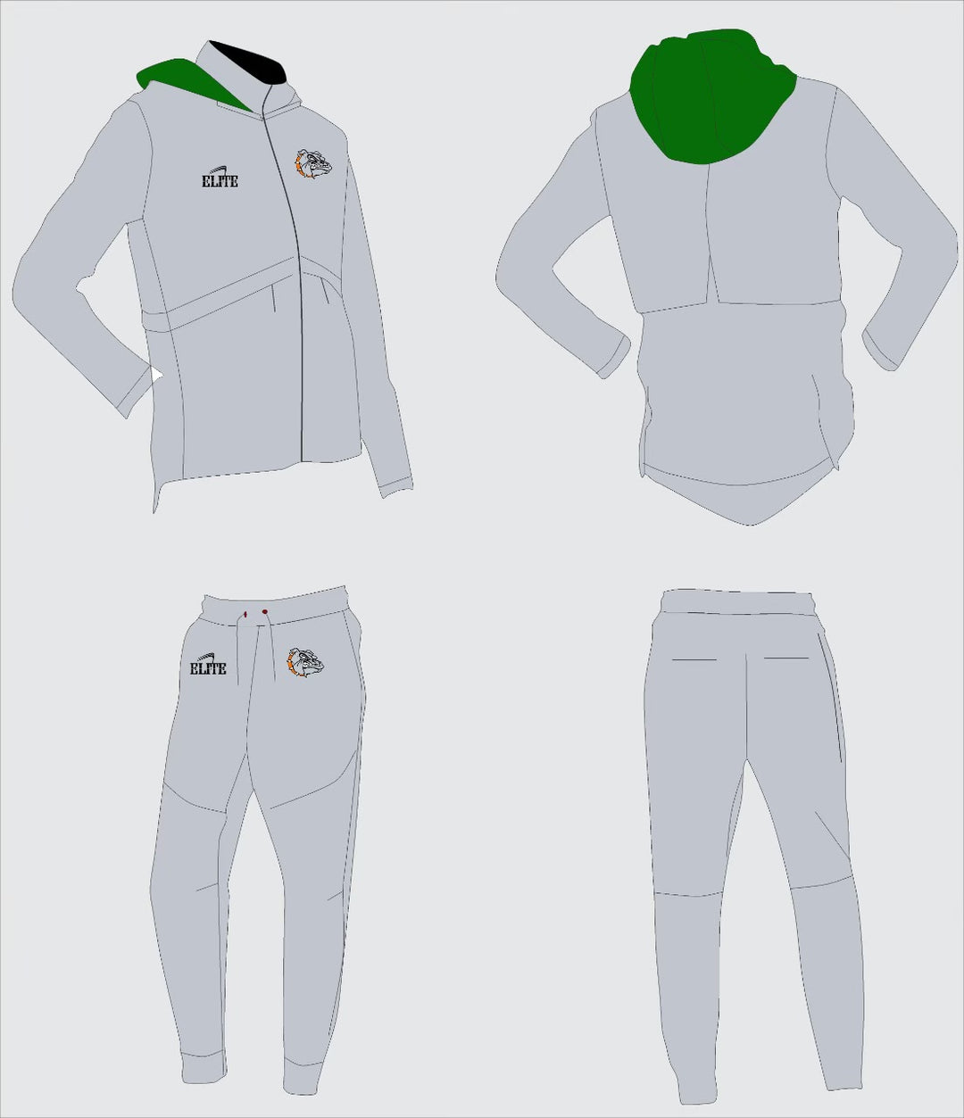 Thrive Volleyball - Jacket and Pant - Gray