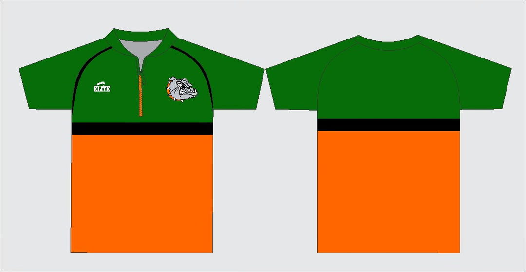 Thrive Volleyball - Short Sleeve Half Zip Shirt - Green - Orange