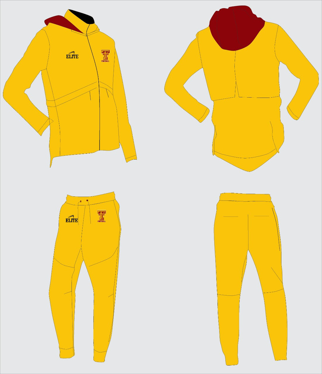 Tara Football -  Jacket and Pant Set - Yellow