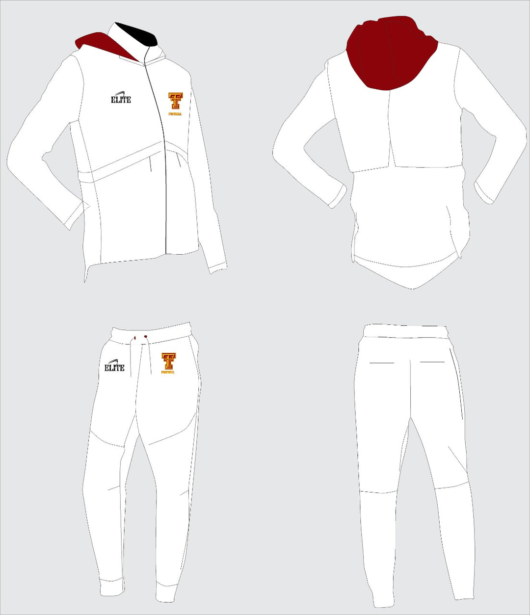 Tara Football -  Jacket and Pant Set - White