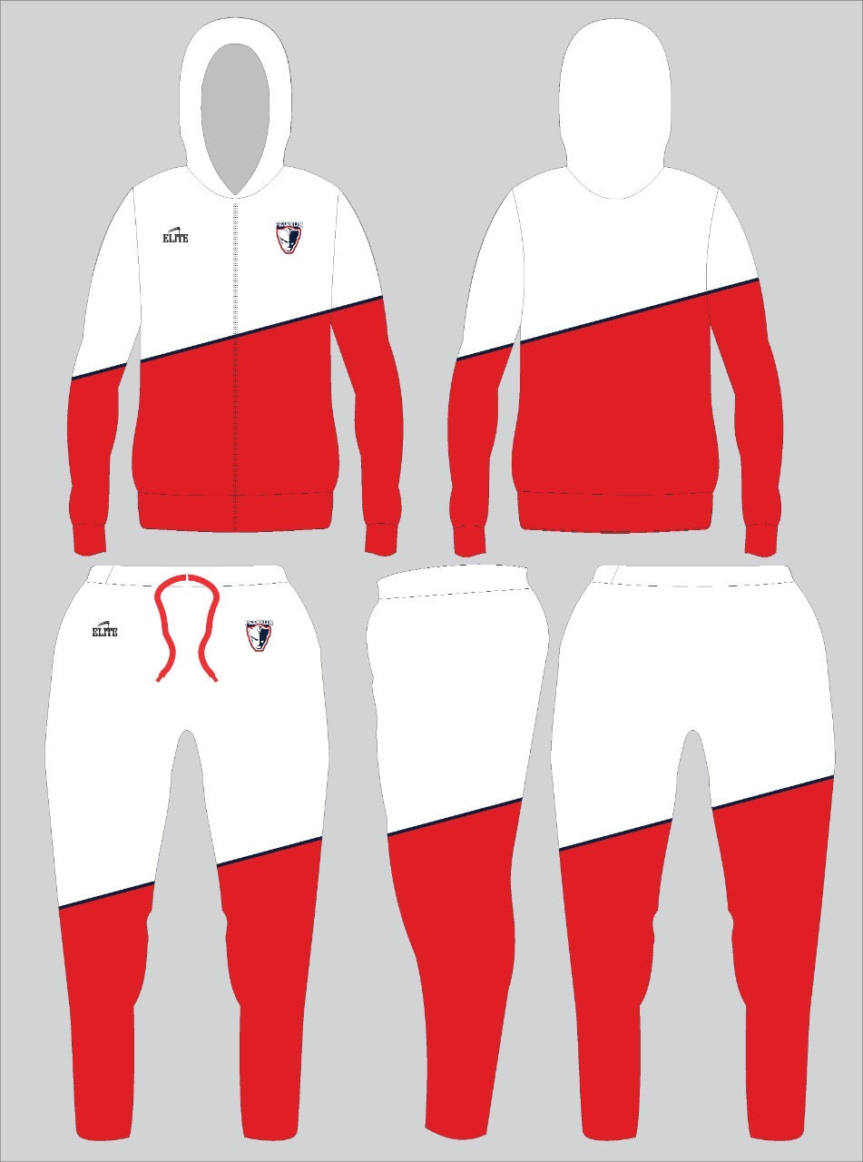 Franklin Parish Travel Suit - White Red