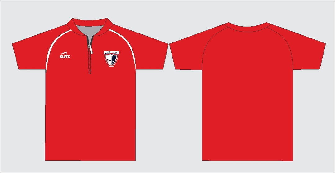 Franklin Parish Half Zip Short Sleeve Shirt Red