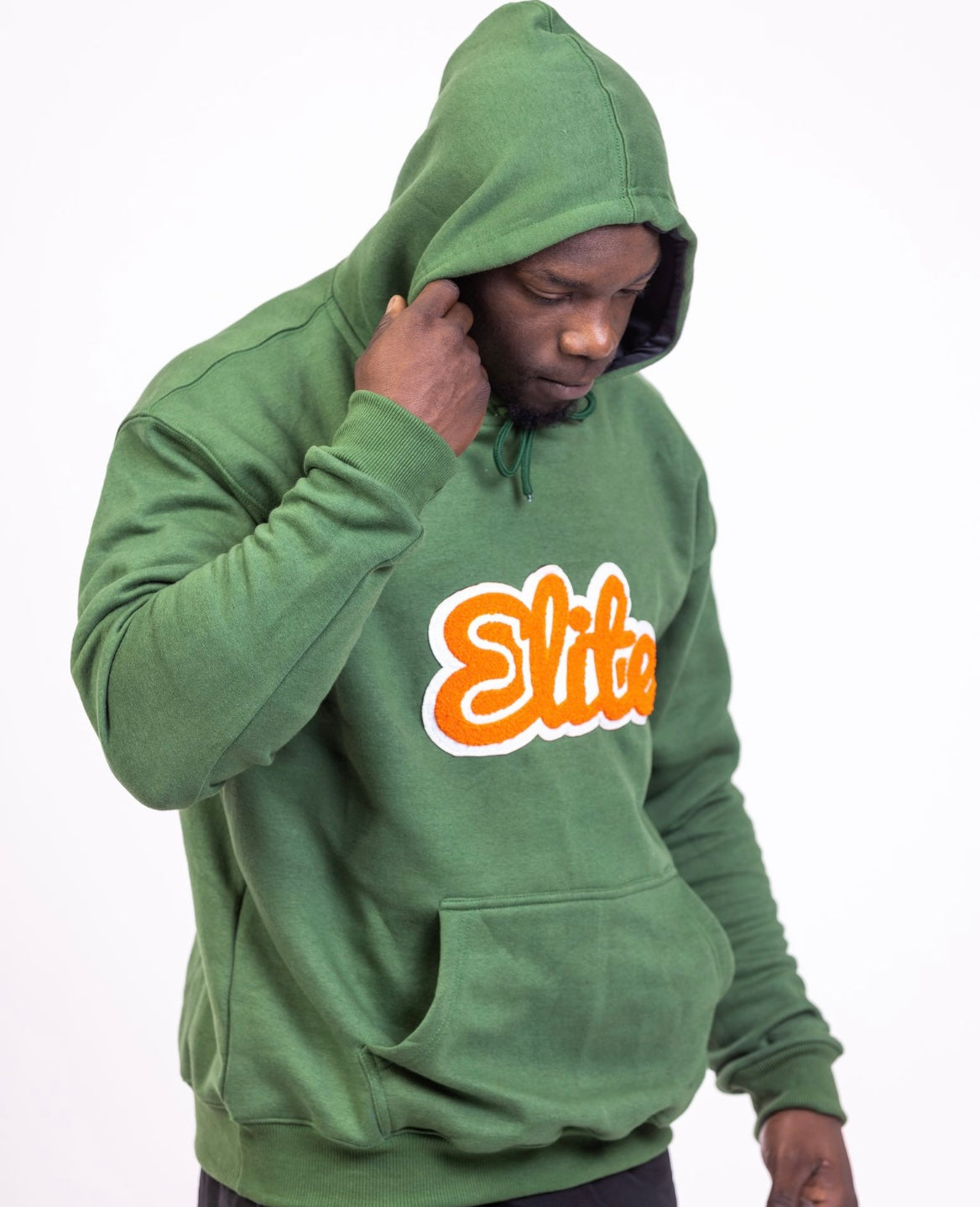 Elite Chenille Hoodie Green Orange ELITE BY ECW Team Sports