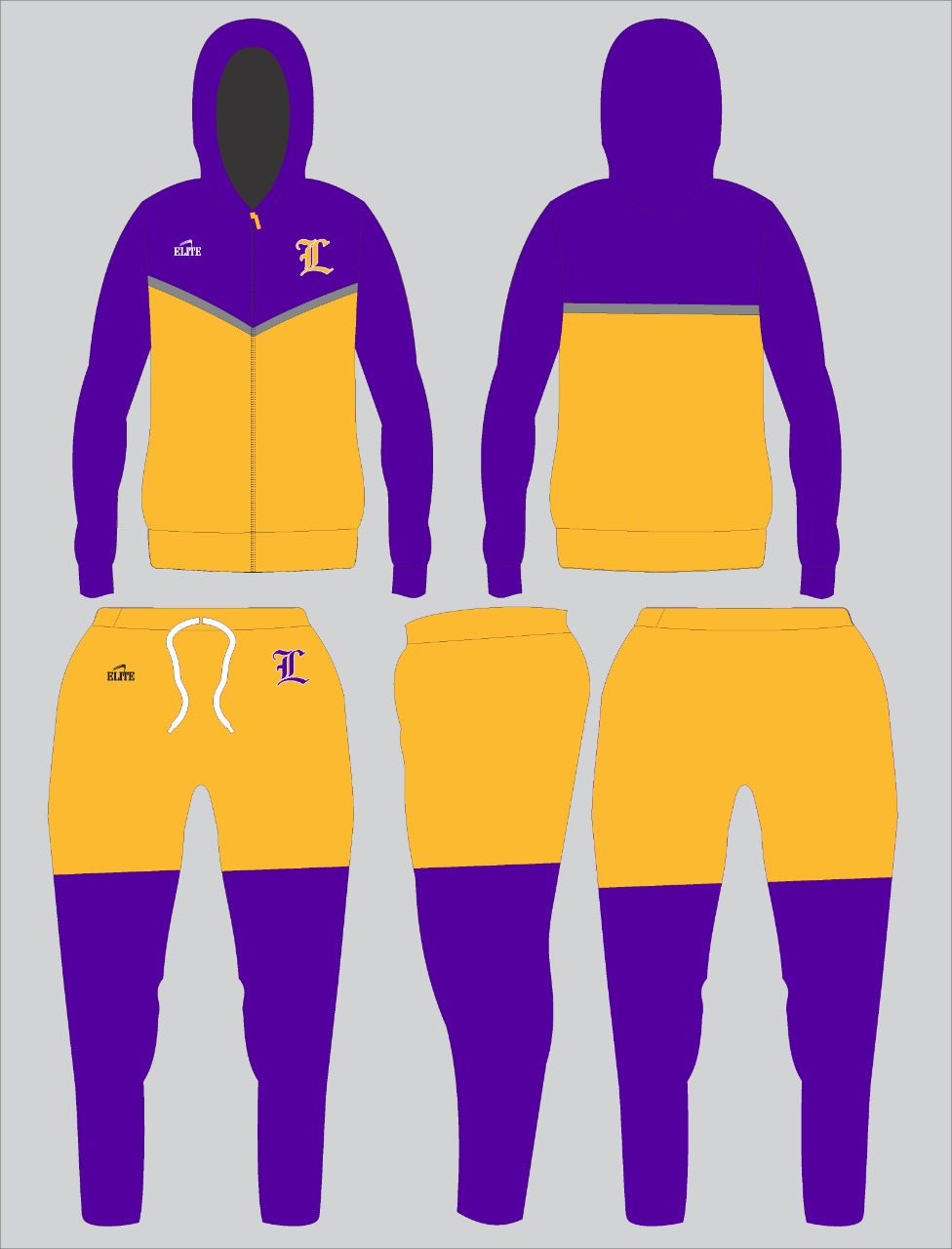 Lutcher Team - Travel Suit - Purple - Gold