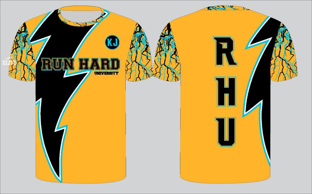 Run Hard University Track - Parent T-Shirt - Yellow