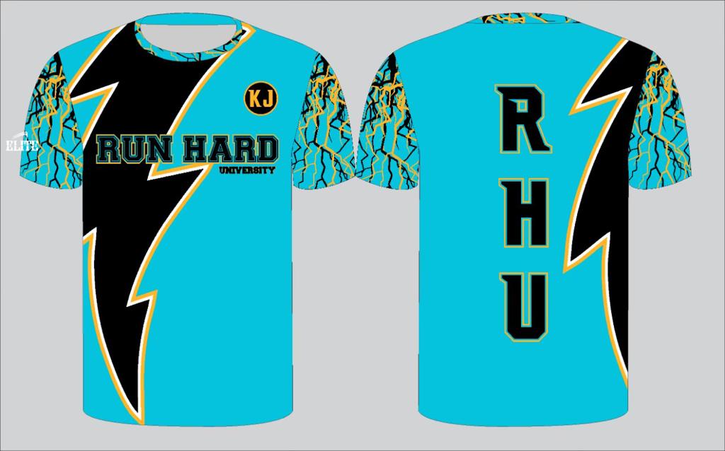 Run Hard University Track - Parent T-Shirt - Blue
