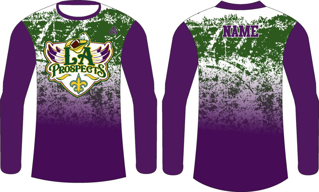 LA Prospects Long Sleeve Compression Shirt Purple/ Green