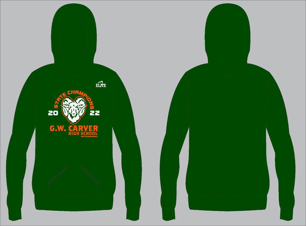Carver Rams Champs - Hoody- Green