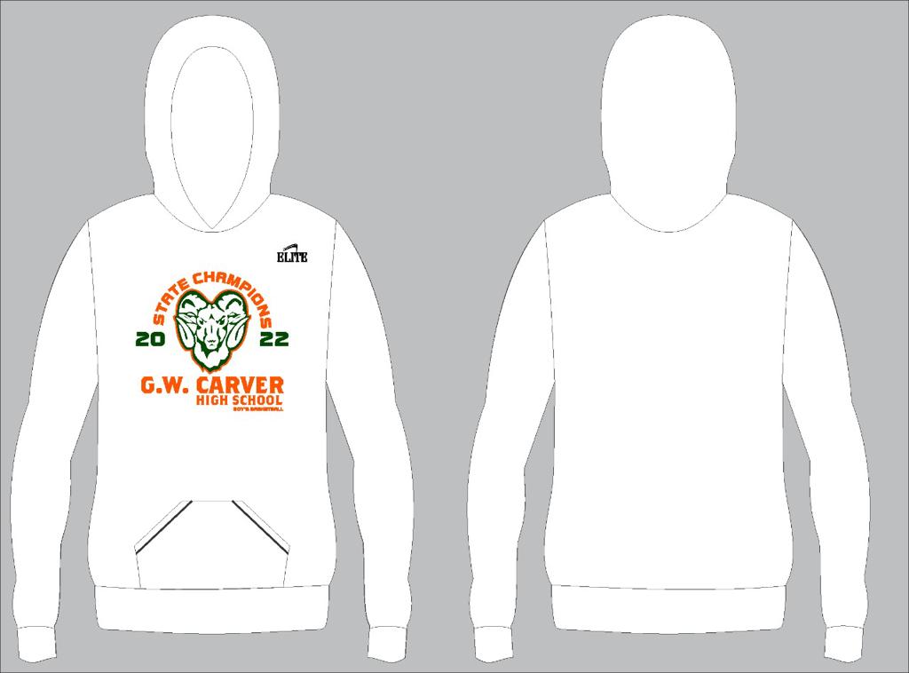 Carver Rams Champs - Hoody- White